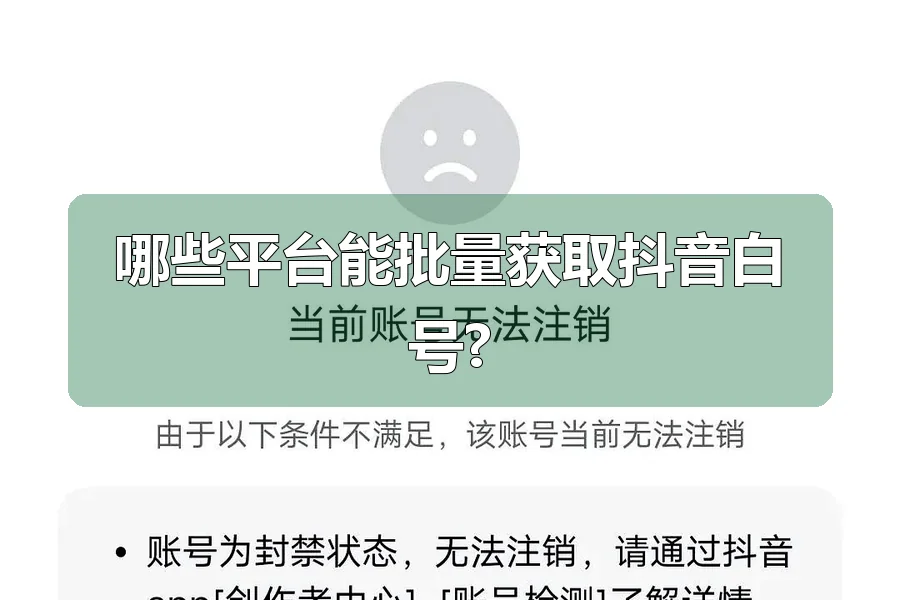 哪些平台能批量获取抖音白号?